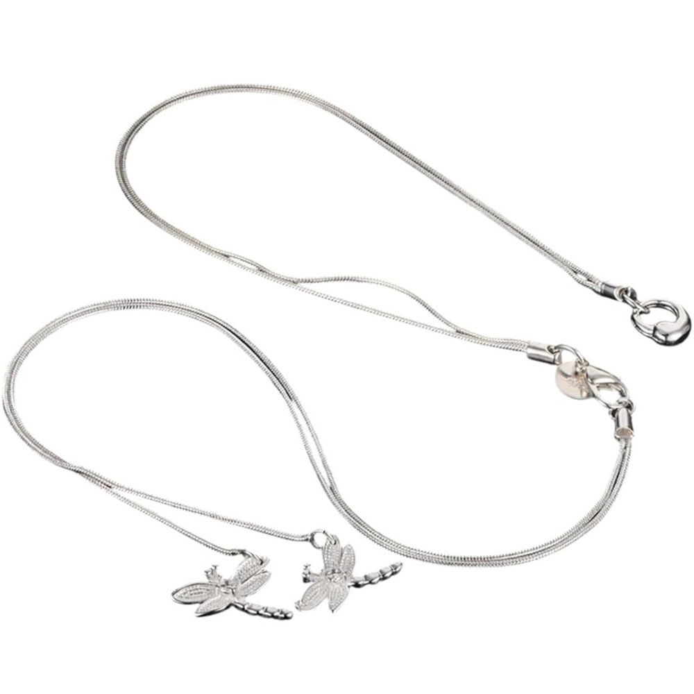 Chic Sterling Silver Dragonfly Necklace